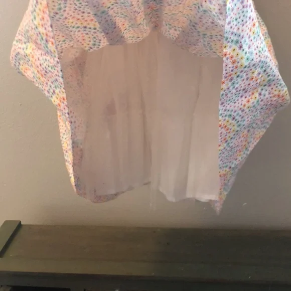 Mini Boden NWT girls size 6-7 cotton linen dress with rainbow floral print - Picture 4 of 4